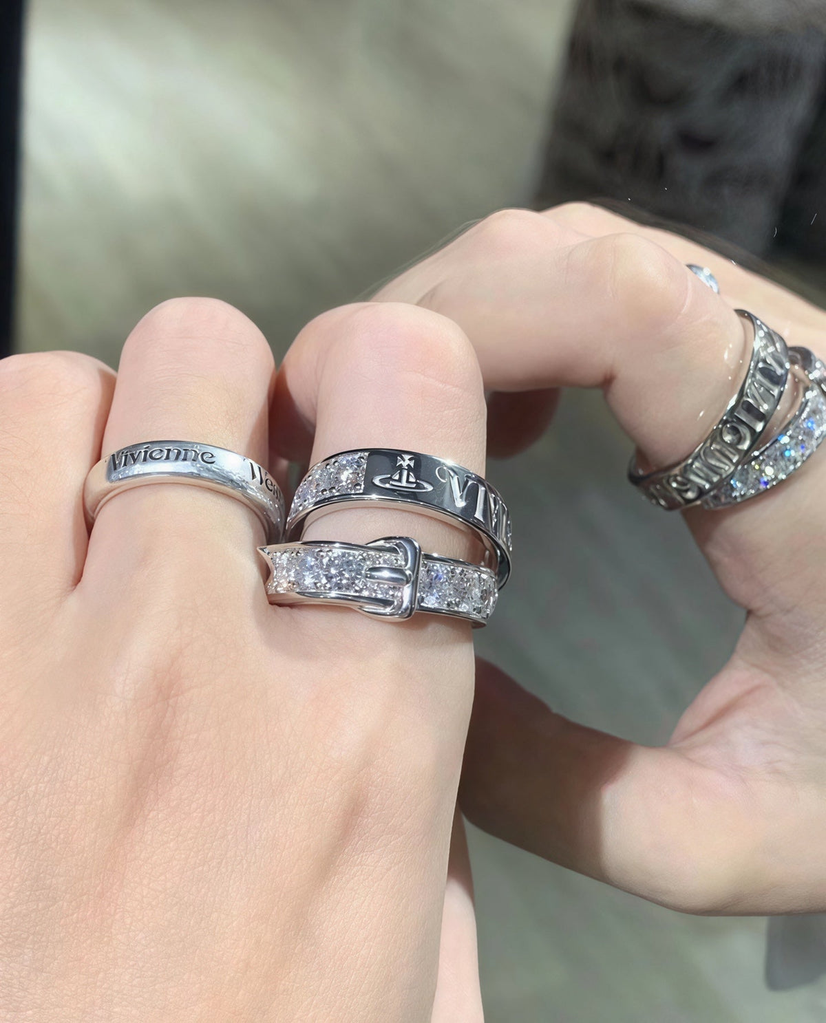 Vivienne Westwood Full-Rhinestone Letter Ring