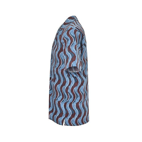 Gucci Wave Print Short-Sleeve Bowling Shirt