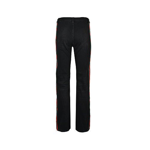 Gucci GG Monogram Straight-Leg Pants with Web Stripe