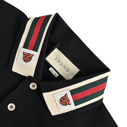 Gucci Web Stripe Collar Polo Shirt