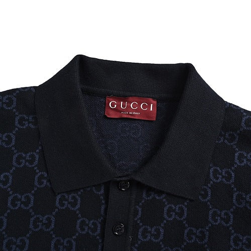 Gucci GG Jacquard Knit Polo Shirt