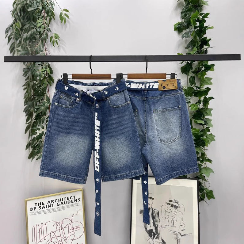 Off-White  Lettering denim shorts#29