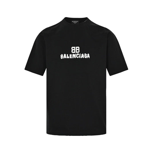 Balenciaga 100% Cotton Crewneck T-Shirt in White & Black
