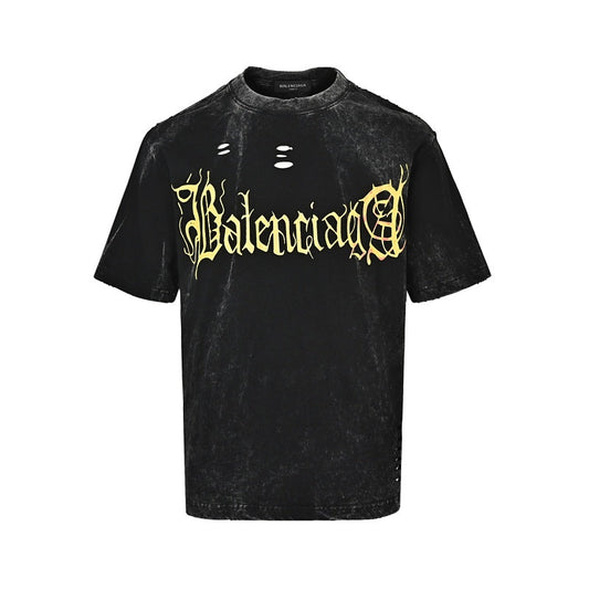Balenciaga Cotton T-Shirt with Glass Fibre Trim