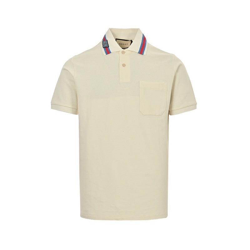 Gucci GG Web Stripe Collar Polo Shirt