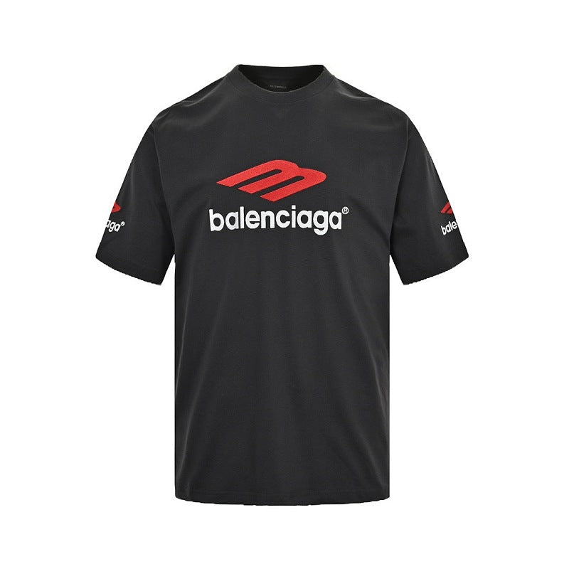 Balenciaga Cotton Crewneck T-Shirt in White & Black - Style 03