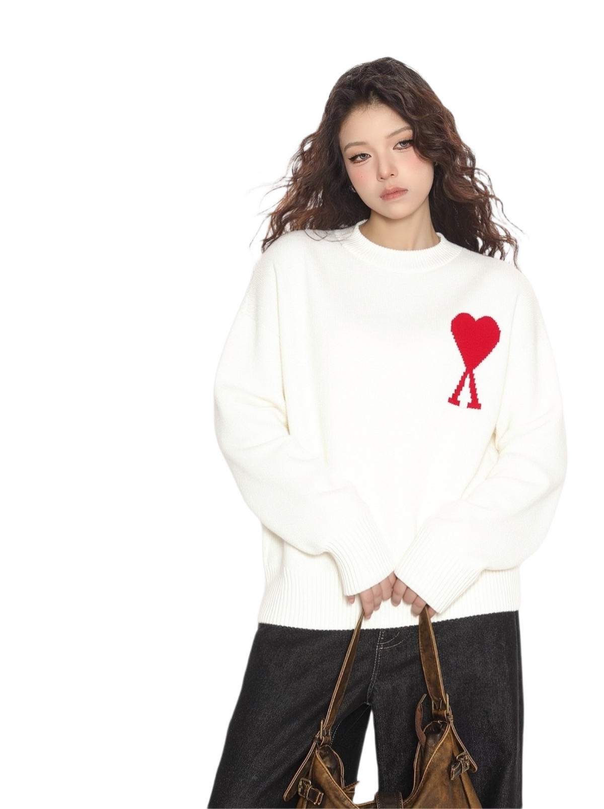 AMI PARIS Unisex Heart-Shaped Sweater