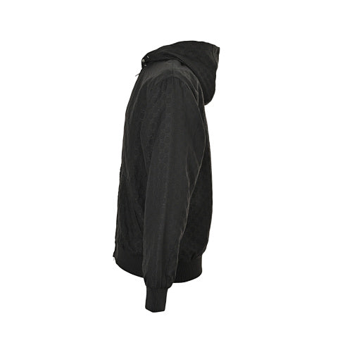 Gucci Textured Bomber Hoodie Jacket – Black & Military Green