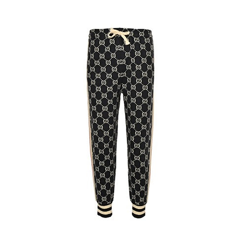 Gucci GG Monogram Jogger Pants with Web Stripe