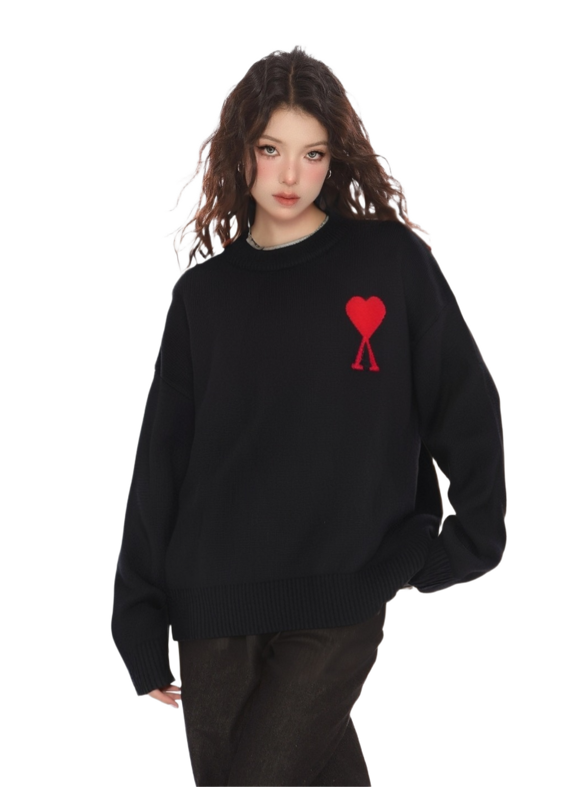 AMI PARIS Unisex Heart-Shaped Sweater