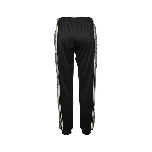 Gucci GG Supreme Jacquard Jogger Pants — Dark Charcoal with Web Stripe