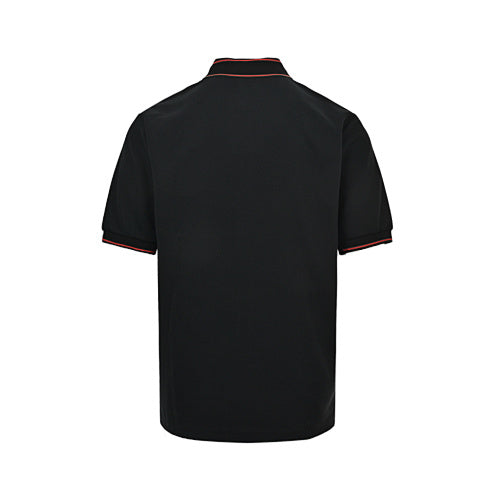 Gucci Logo Embroidered Polo Shirt – Black / White Piqué Cotton