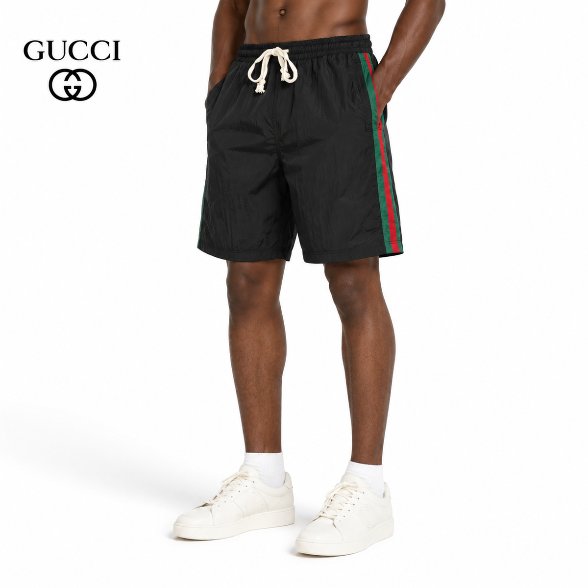 Gucci Web Stripe Nylon Shorts
