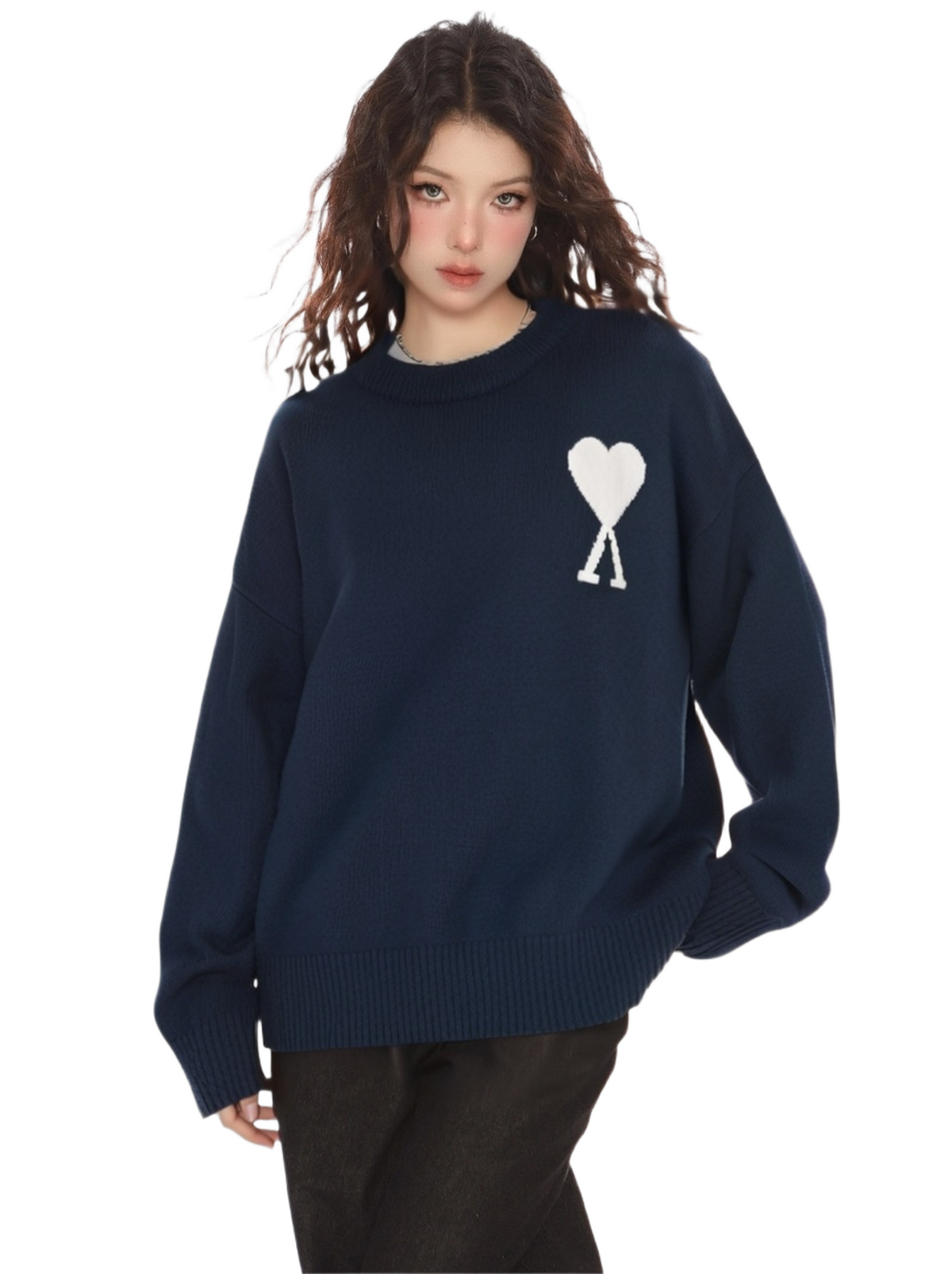 AMI PARIS Unisex Heart-Shaped Sweater