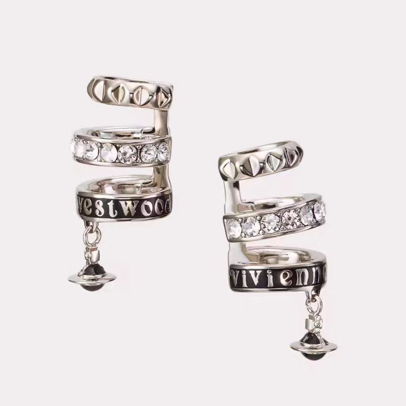 Vivienne Westwood Rhinestone Hoop & Stud Earrings