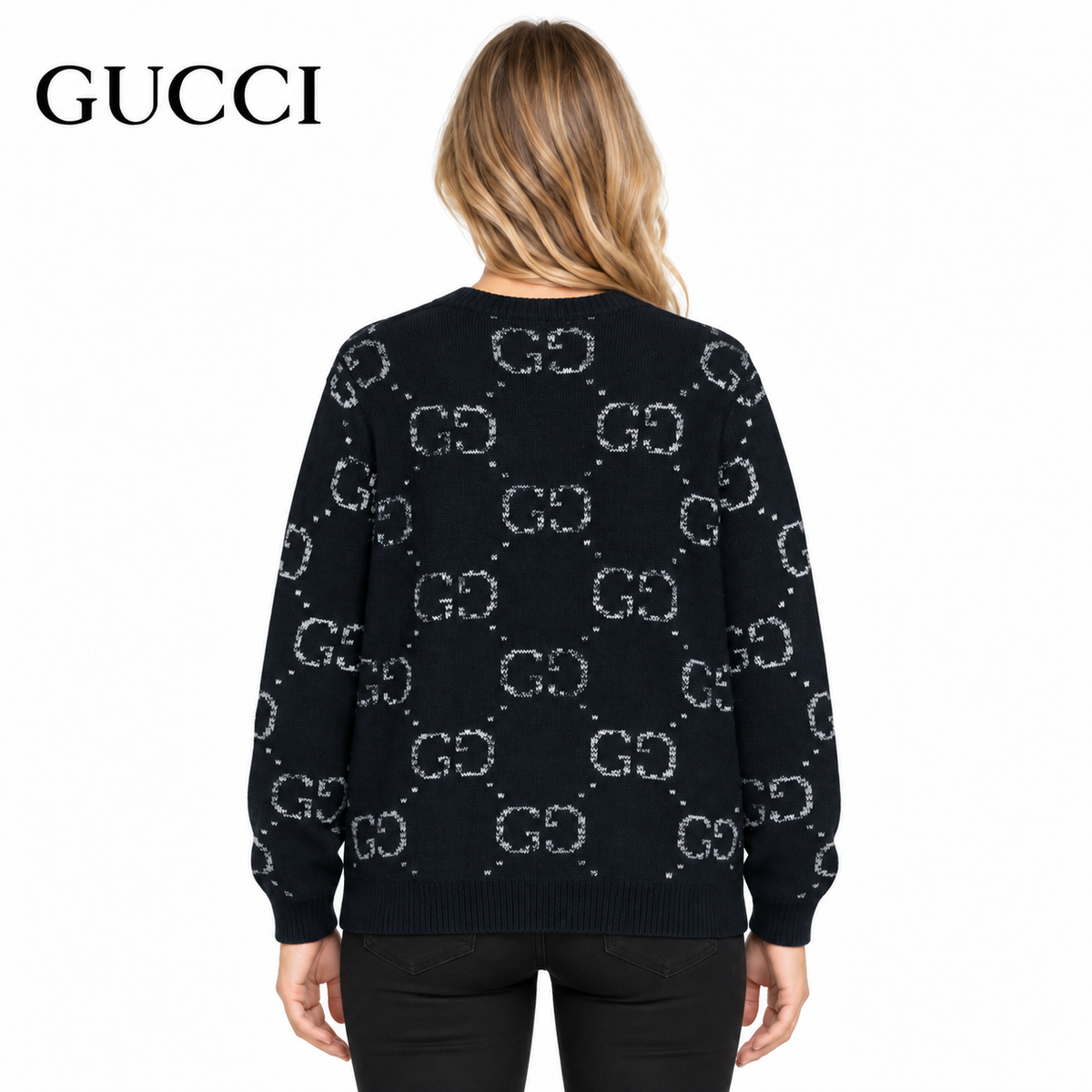 Gucci Unisex Monogram Double-G Crewneck Sweater