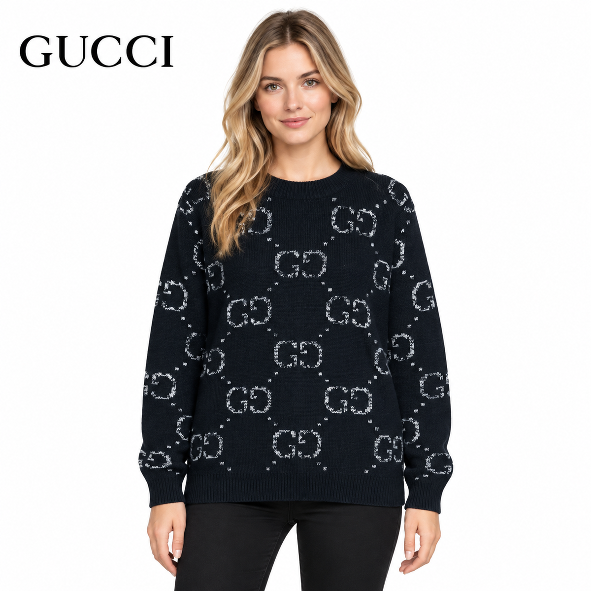 Gucci Unisex Monogram Double-G Crewneck Sweater