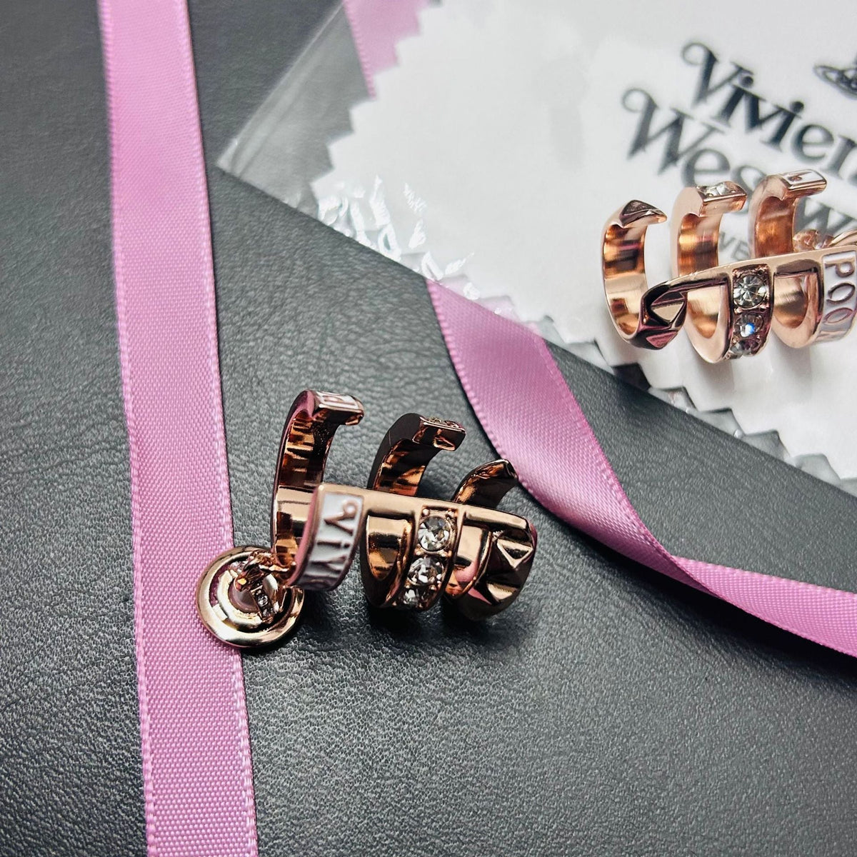 Vivienne Westwood Rhinestone Hoop & Stud Earrings