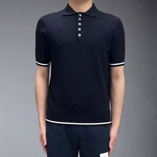 Thom Browne  2025ss Men Wool POLO T-shirt