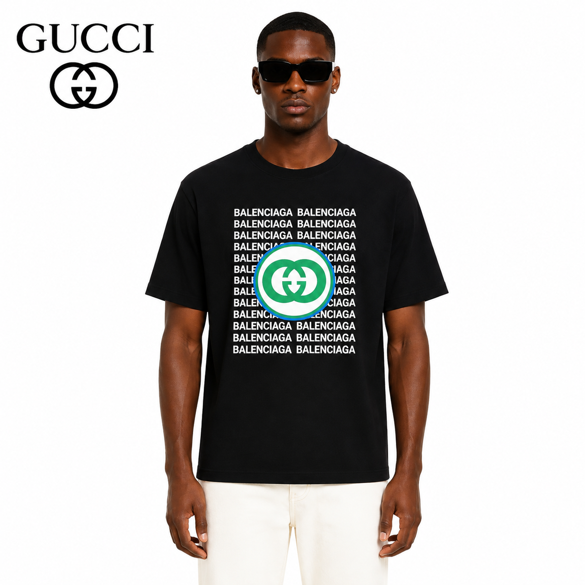 Gucci × Balenciaga GG Logo Graphic T-Shirt