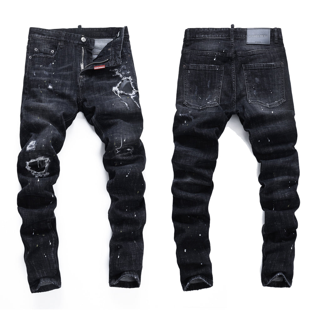 dsquared2 New Man Ink splash Hole Jeans
