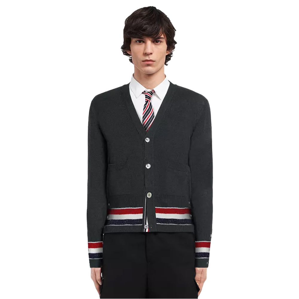 Thom Browne 4-Bar Thick knitted jacket