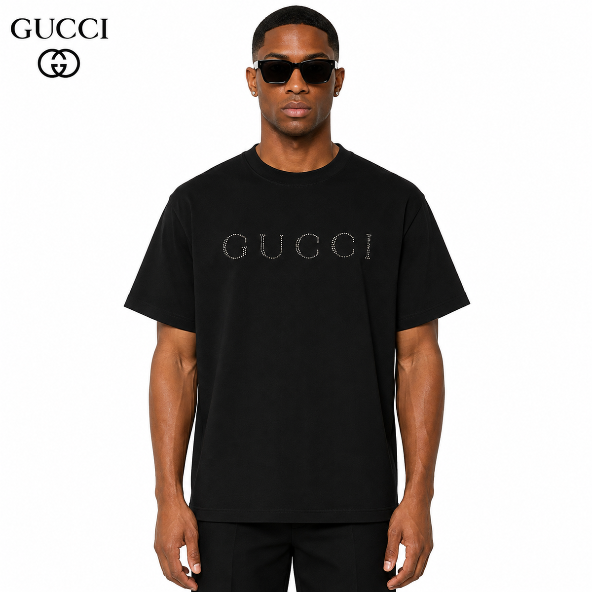 Gucci Crystal Studded Logo T-Shirt
