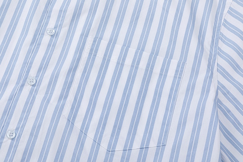 AMI PARIS Unisex Short-Sleeve Striped Shirts