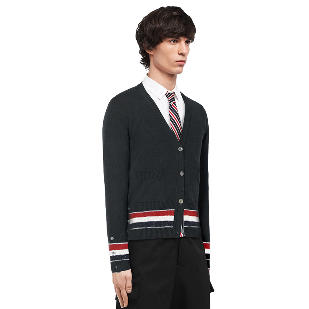 Thom Browne 4-Bar Thick knitted jacket