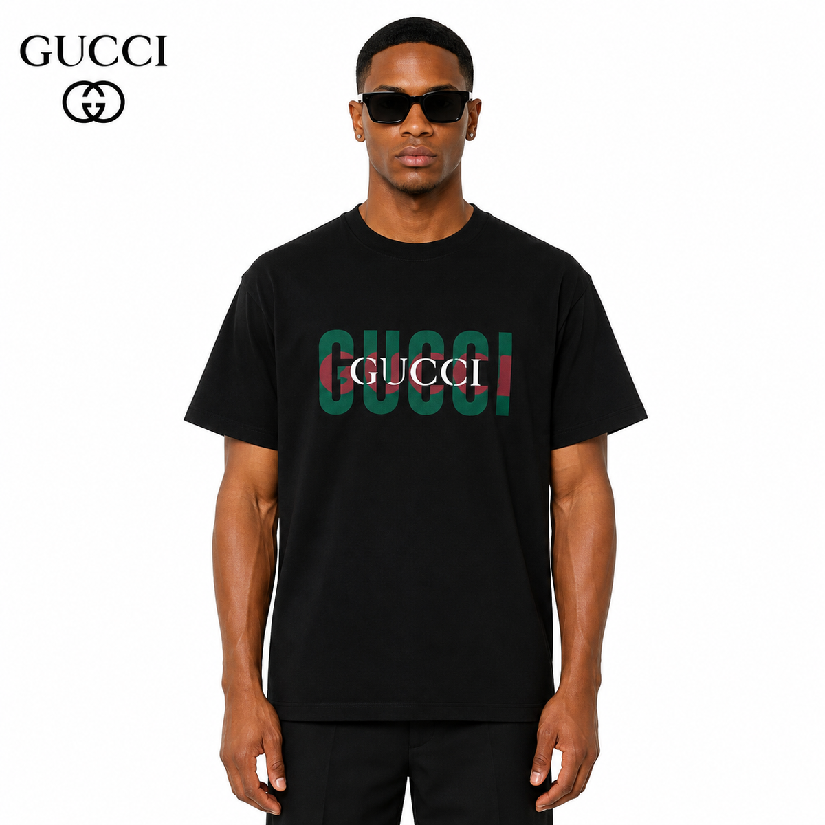 Gucci Signature GG Logo Print T-Shirt
