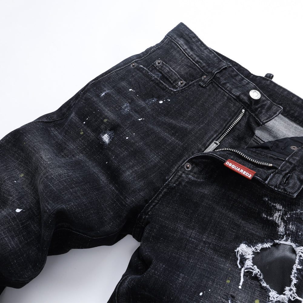 dsquared2 New Man Ink splash Hole Jeans