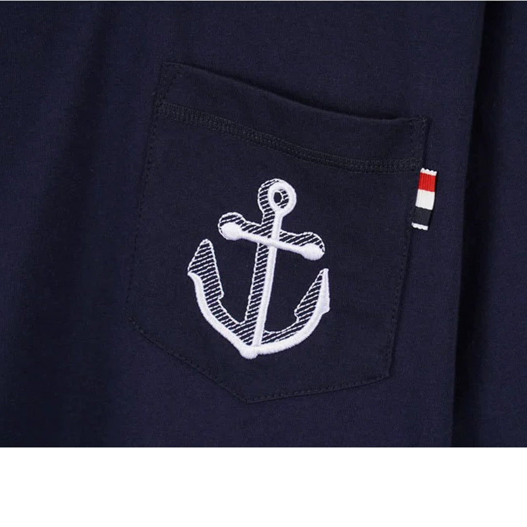 Thom Browne Anchor Embroidery  T-shirt