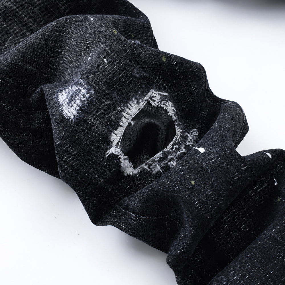 dsquared2 New Man Ink splash Hole Jeans