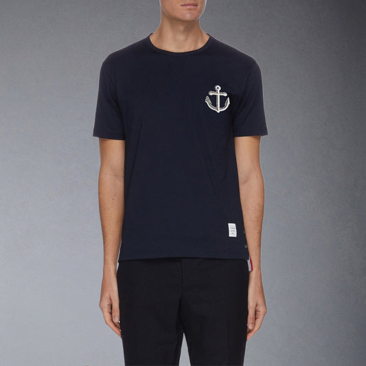 Thom Browne Anchor Embroidery  T-shirt