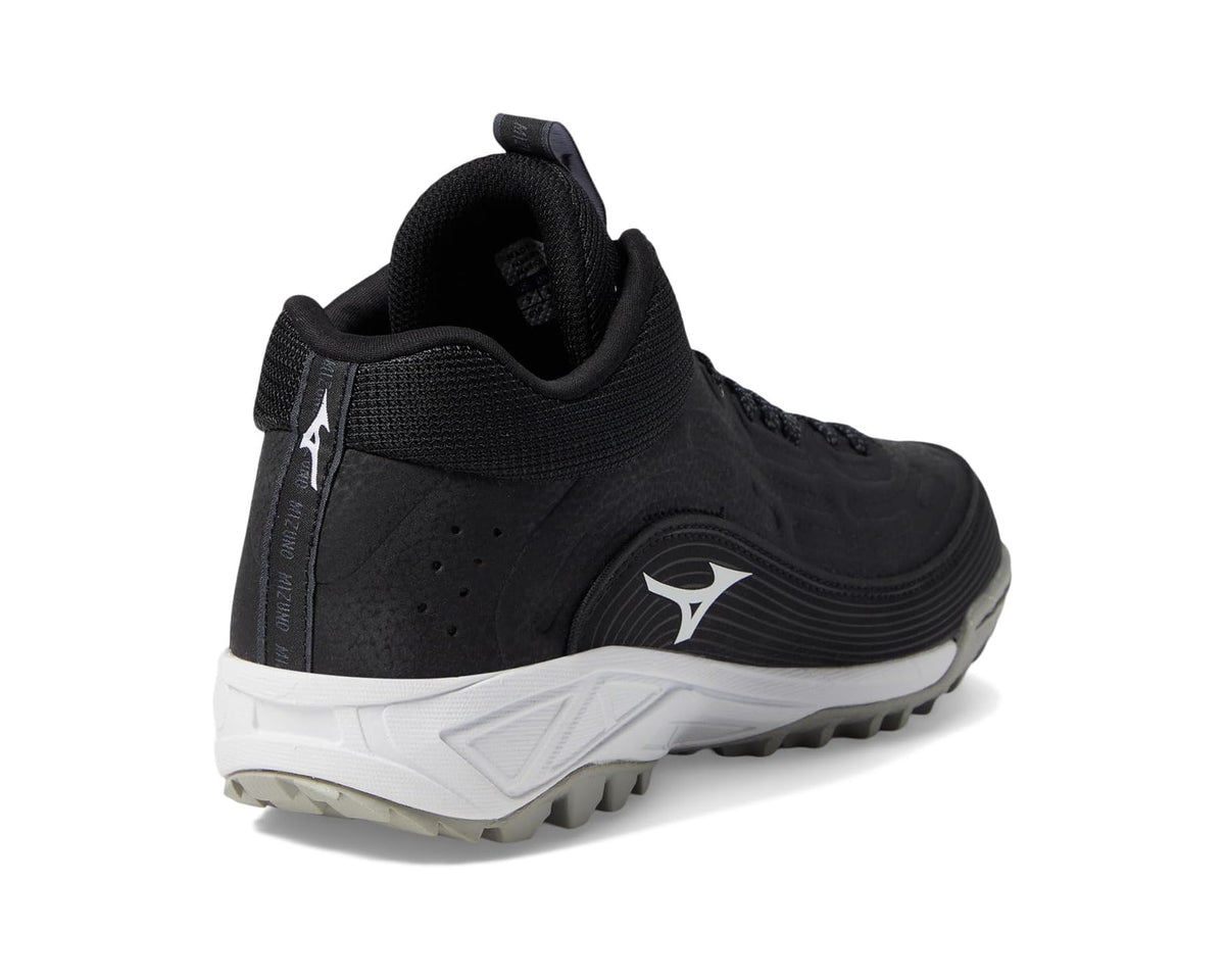 Men's Mizuno Ambition 3 BB Mid AS Baseball Cleats Black/White