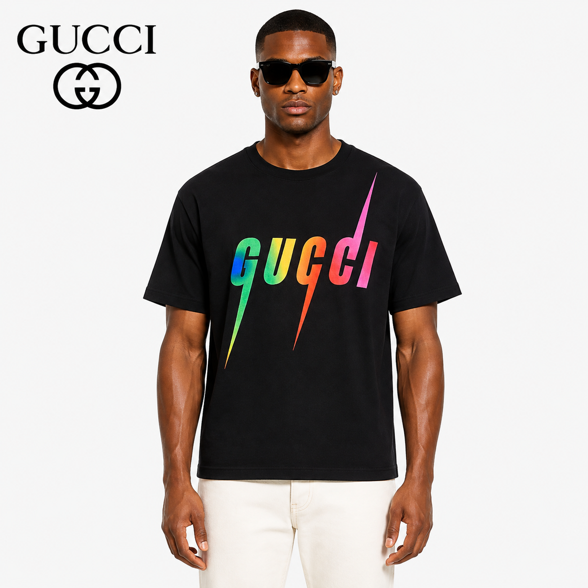 Gucci Rainbow Blade Logo Oversized T-Shirt