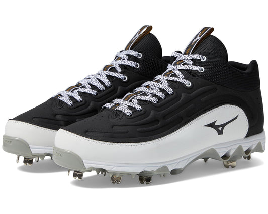Men's Mizuno 9-Spike Ambition 3 Mid Black/White