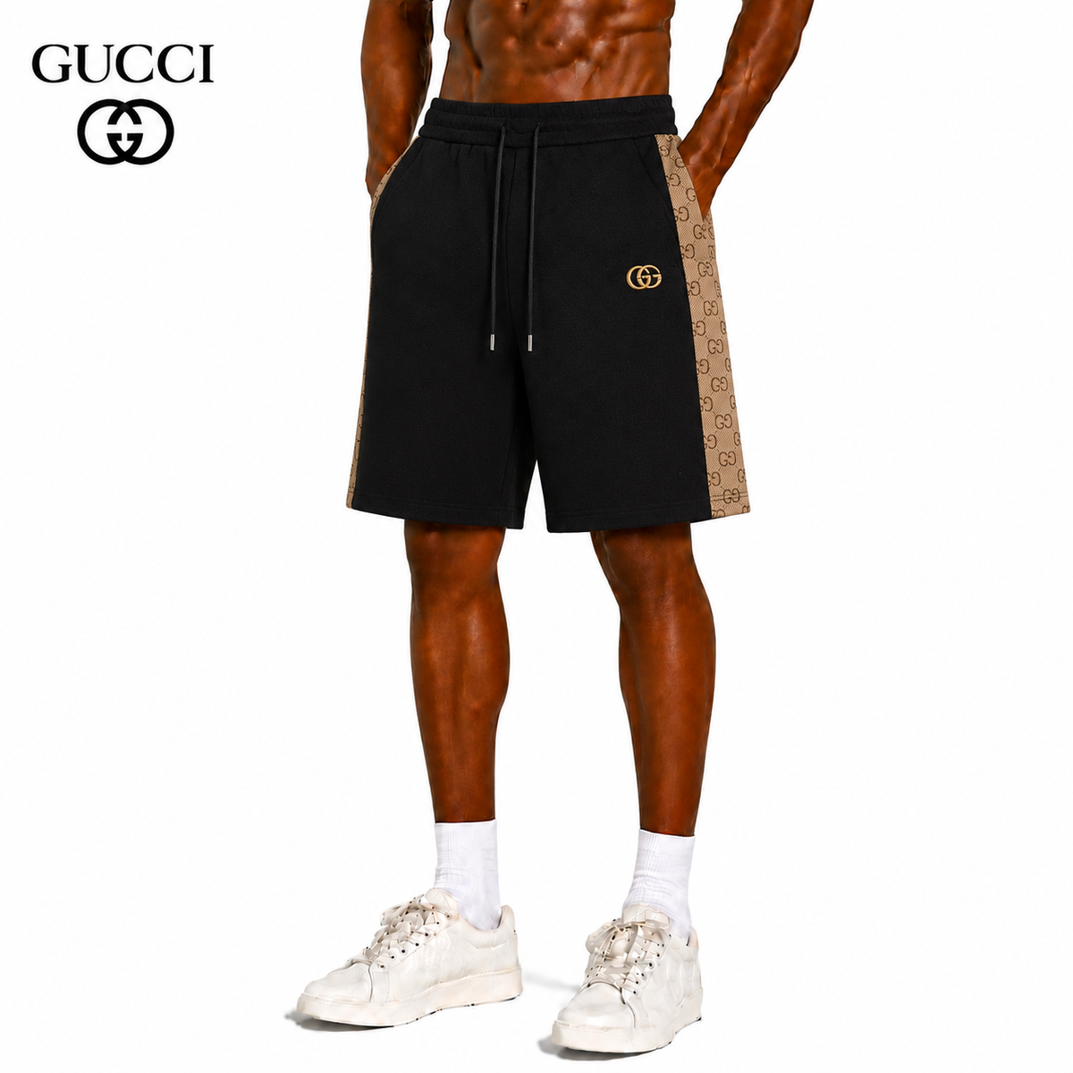 Gucci GG Side-Stripe Drawstring Shorts
