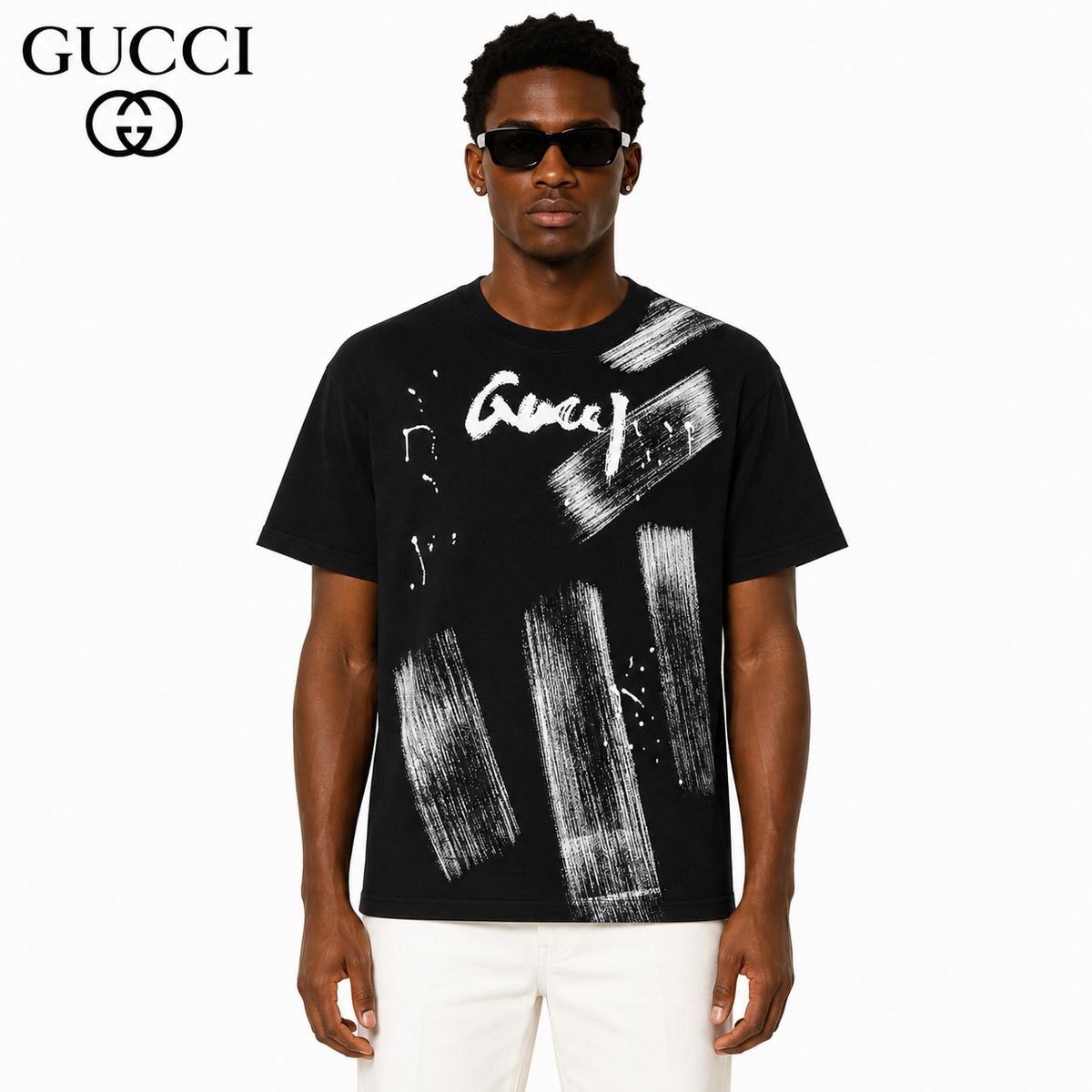 Gucci Graffiti Brushstroke Logo T-Shirt