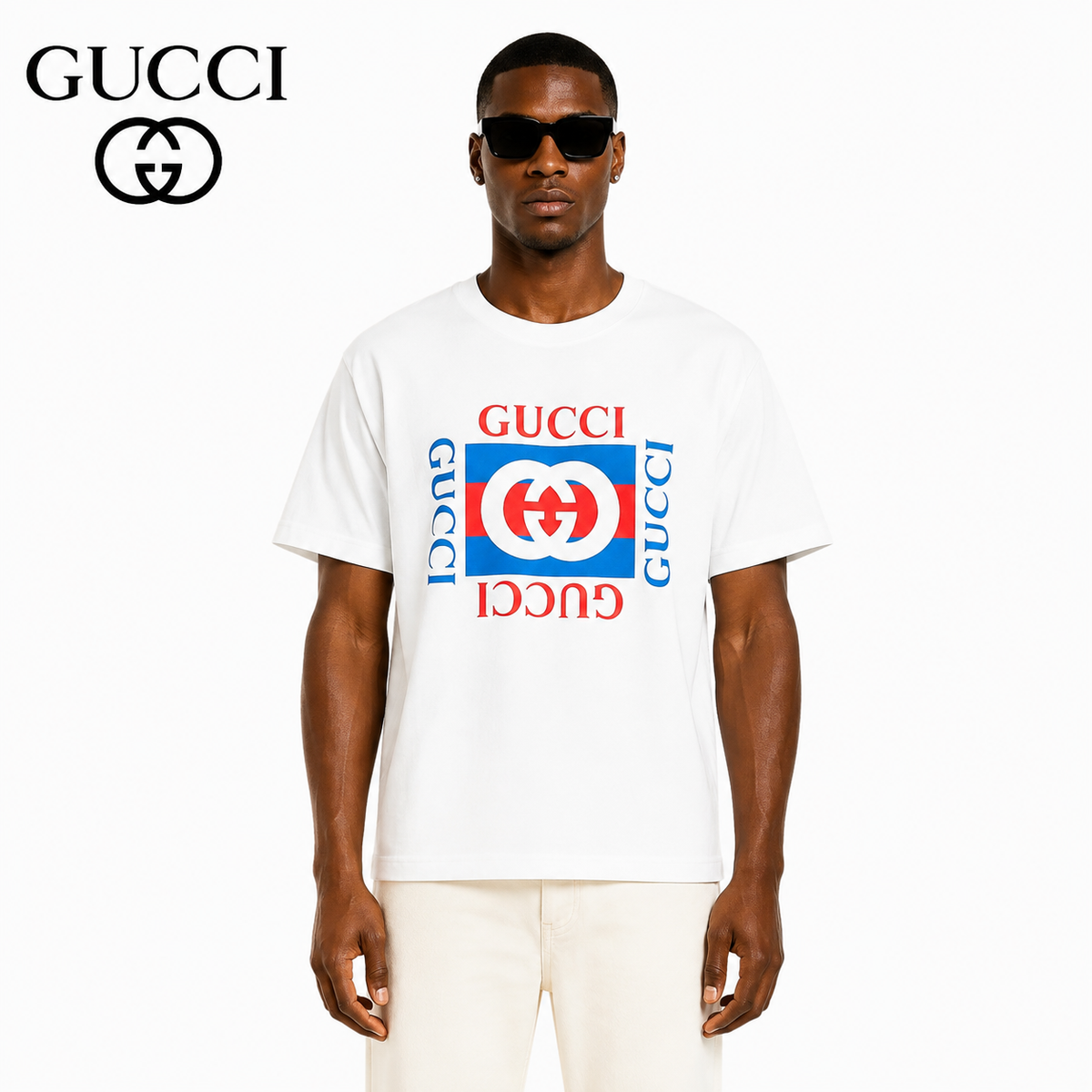 Gucci Interlocking GG Logo Print T-Shirt