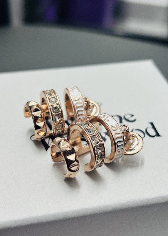Vivienne Westwood Rhinestone Hoop & Stud Earrings