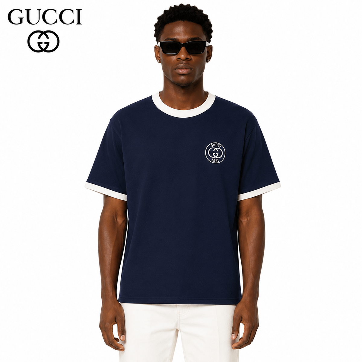 Gucci Interlocking G 1921 Ringer T-Shirt