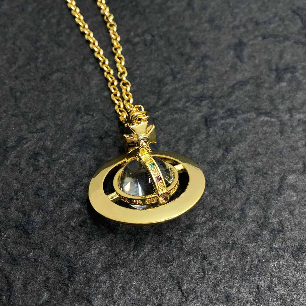 Vivienne Westwood 2026 Minimalist Planet Crystal Necklace