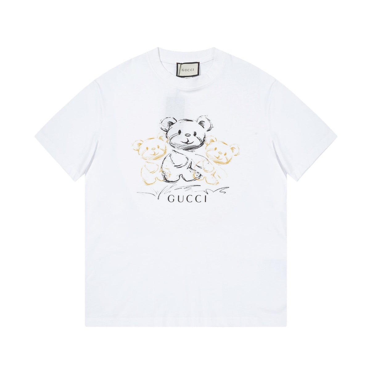 Gucci Teddy Bear Sketch Graphic T-Shirt