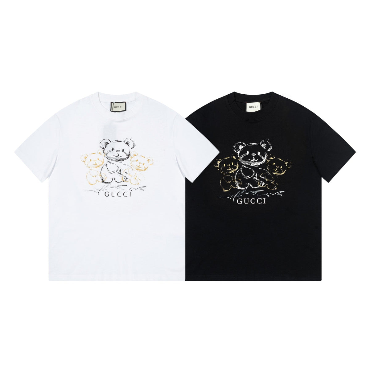 Gucci Teddy Bear Sketch Graphic T-Shirt
