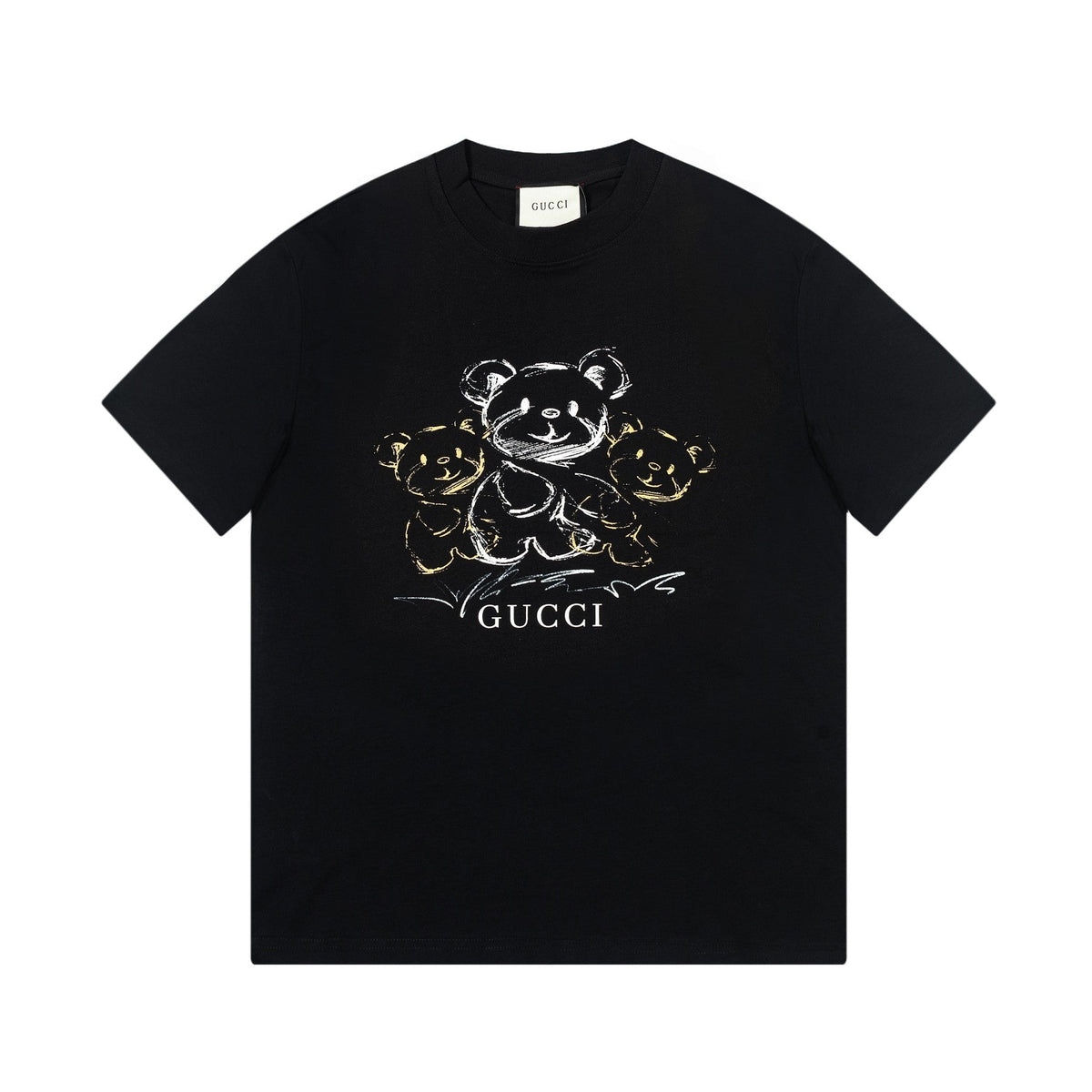 Gucci Teddy Bear Sketch Graphic T-Shirt