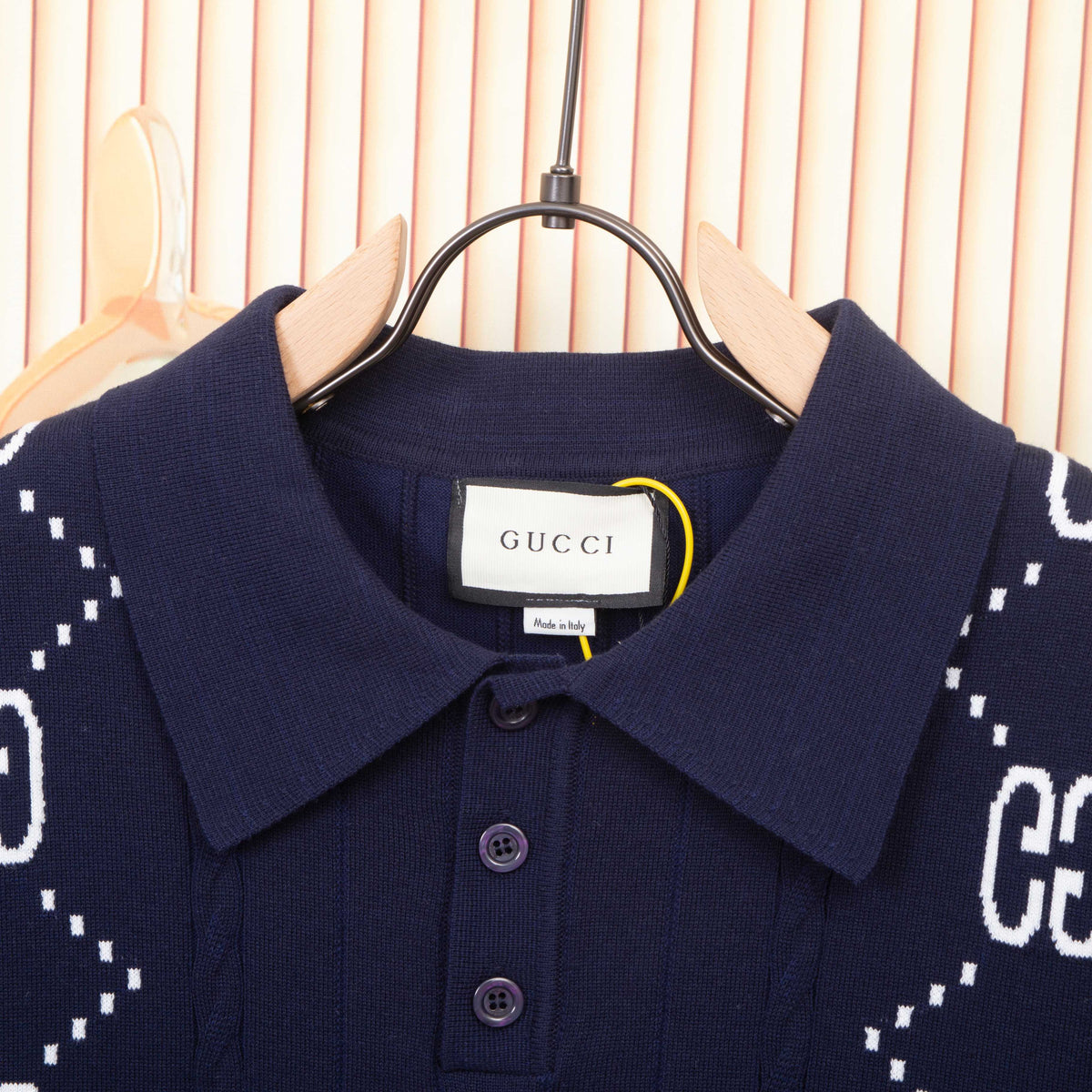 Gucci Unisex G803 Double-G Jacquard Polo Sweater