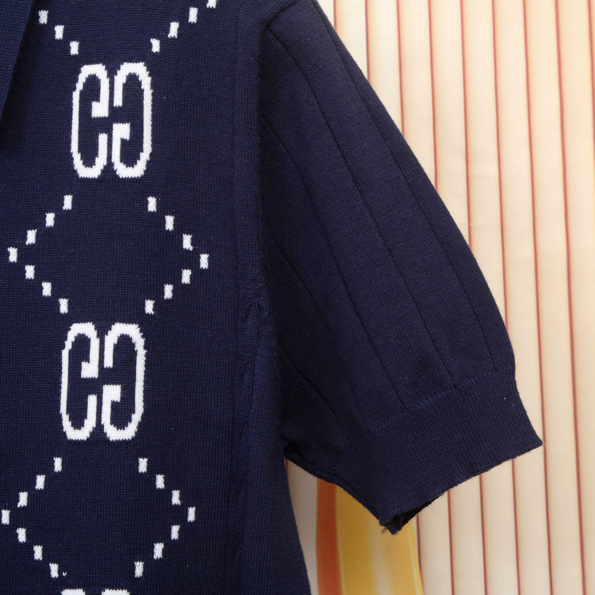 Gucci Unisex G803 Double-G Jacquard Polo Sweater