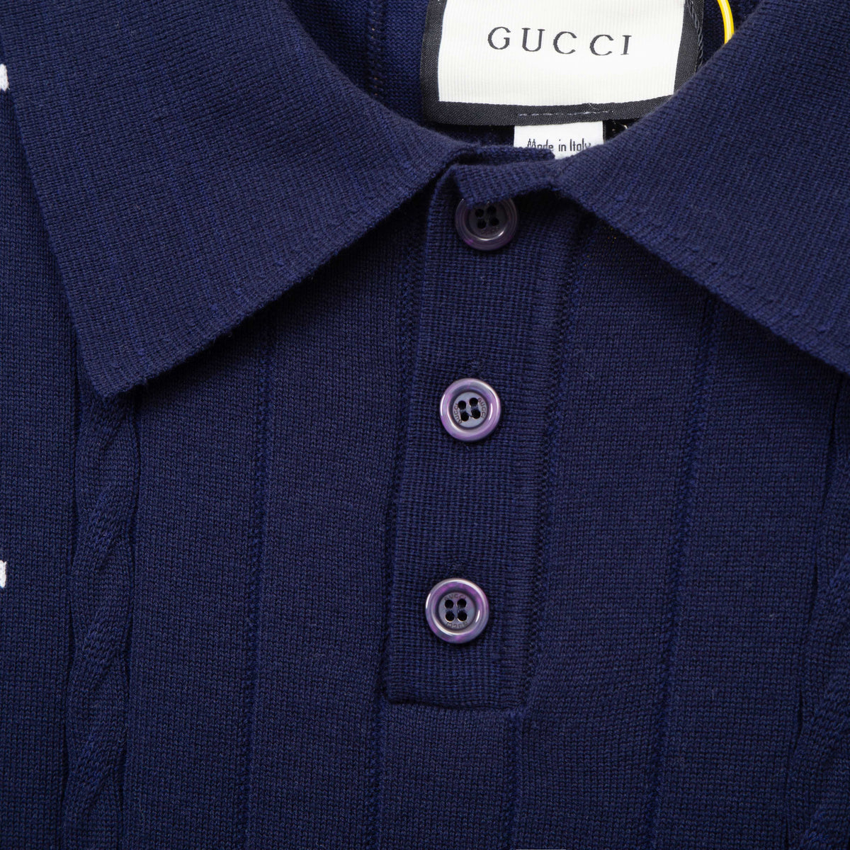 Gucci Unisex G803 Double-G Jacquard Polo Sweater