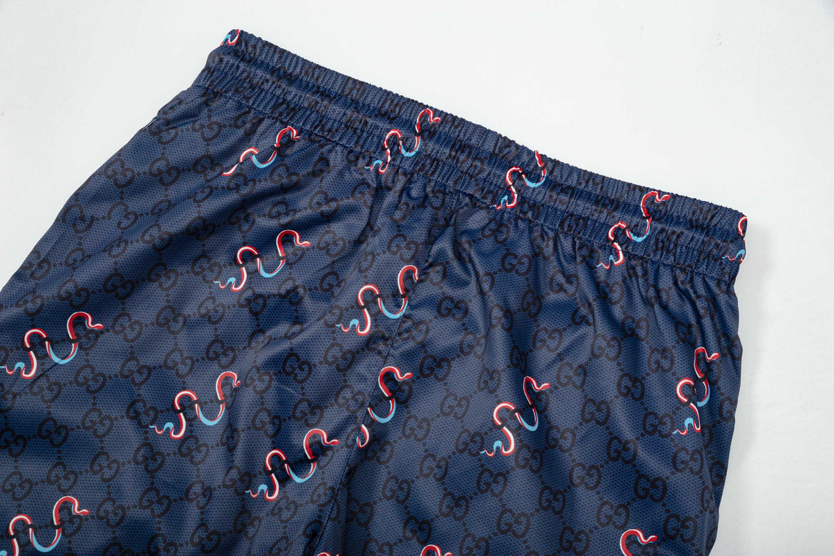 Gucci Signature GG Monogram Snake Print Shorts